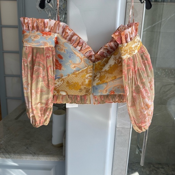 ZIMMERMANN Postcard Pleated Fan Bodice Top - Picture 8 of 12